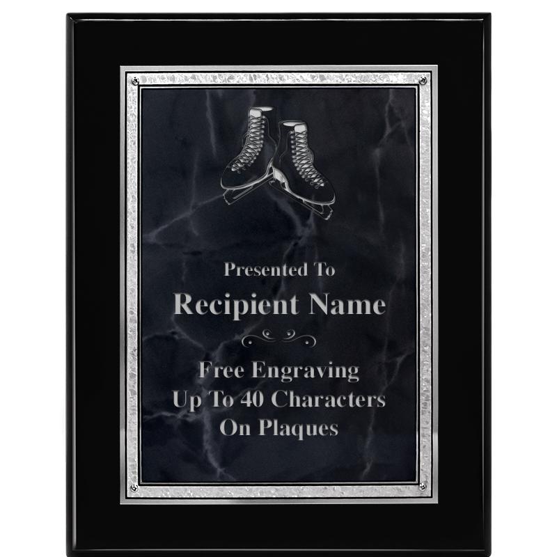 7X9 GY MARB FLOURISH PQ BK/SV