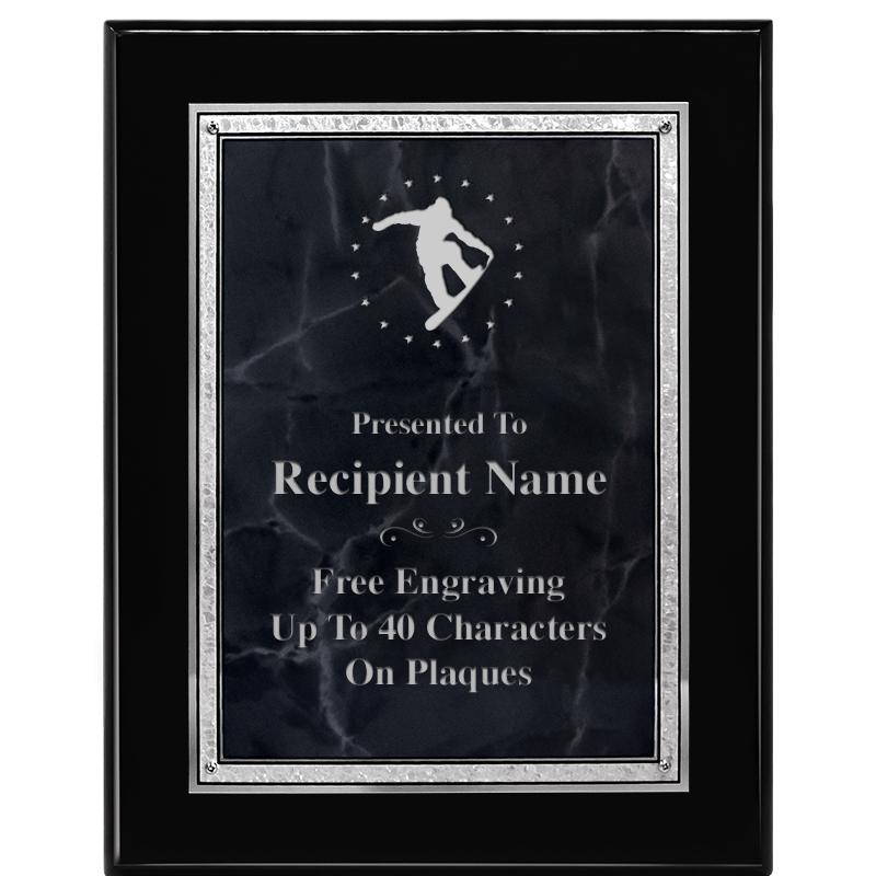 7X9 GY MARB FLOURISH PQ BK/SV