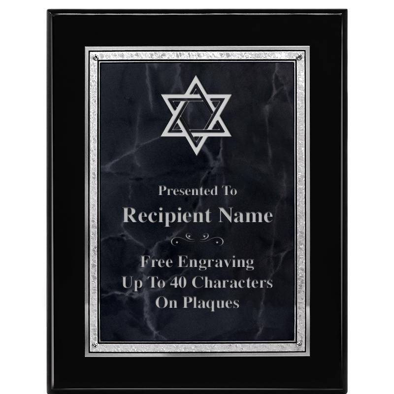 7X9 GY MARB FLOURISH PQ BK/SV