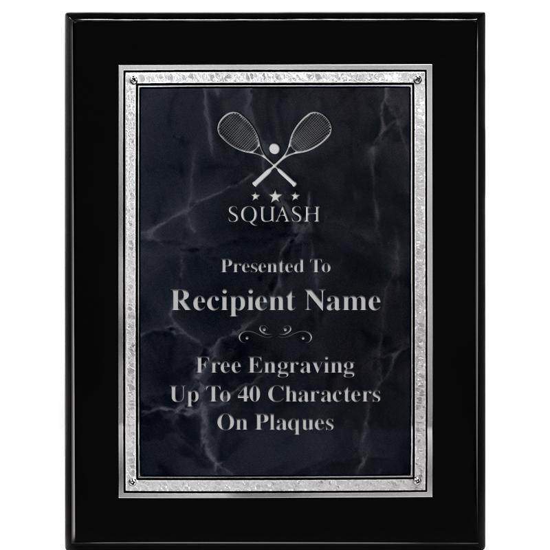 7X9 GY MARB FLOURISH PQ BK/SV