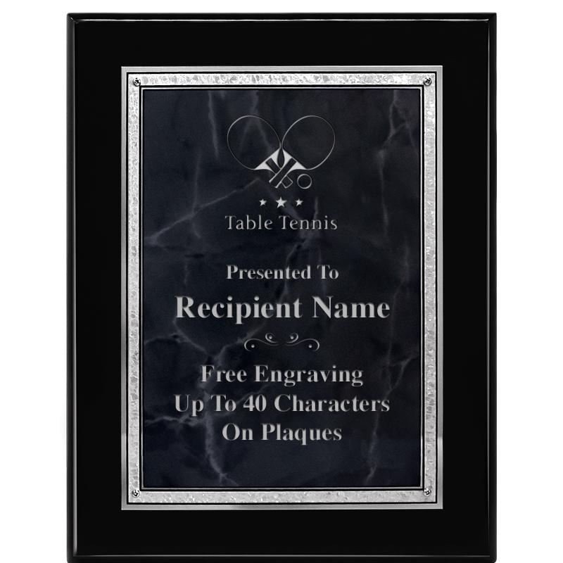 7X9 GY MARB FLOURISH PQ BK/SV