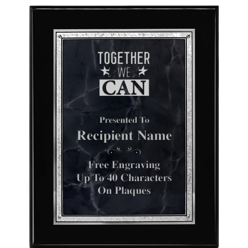 7X9 GY MARB FLOURISH PQ BK/SV