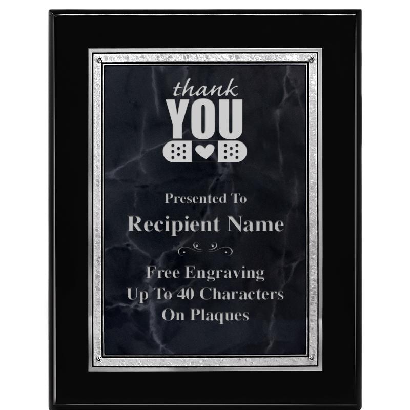 7X9 GY MARB FLOURISH PQ BK/SV