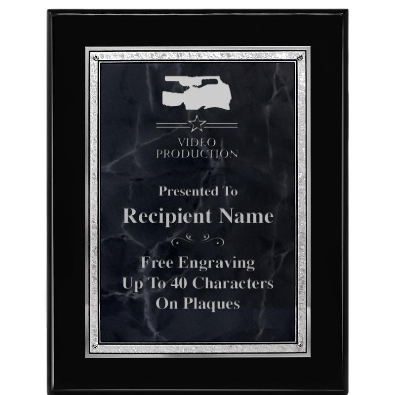 7X9 GY MARB FLOURISH PQ BK/SV