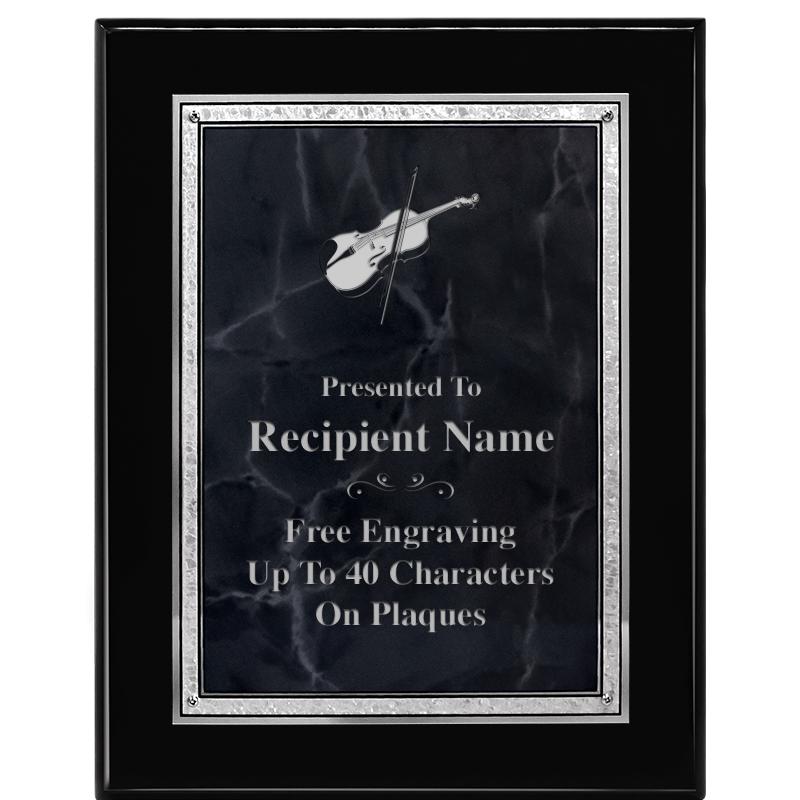 7X9 GY MARB FLOURISH PQ BK/SV