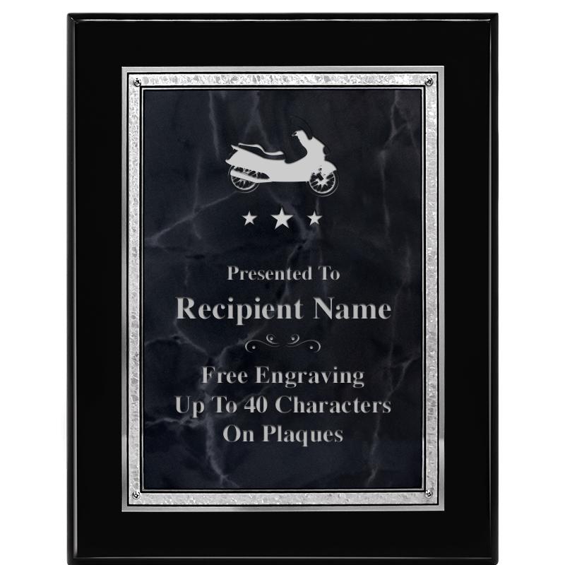 7X9 GY MARB FLOURISH PQ BK/SV