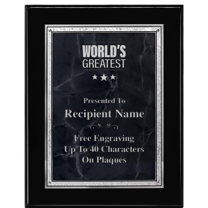 7X9 GY MARB FLOURISH PQ BK/SV