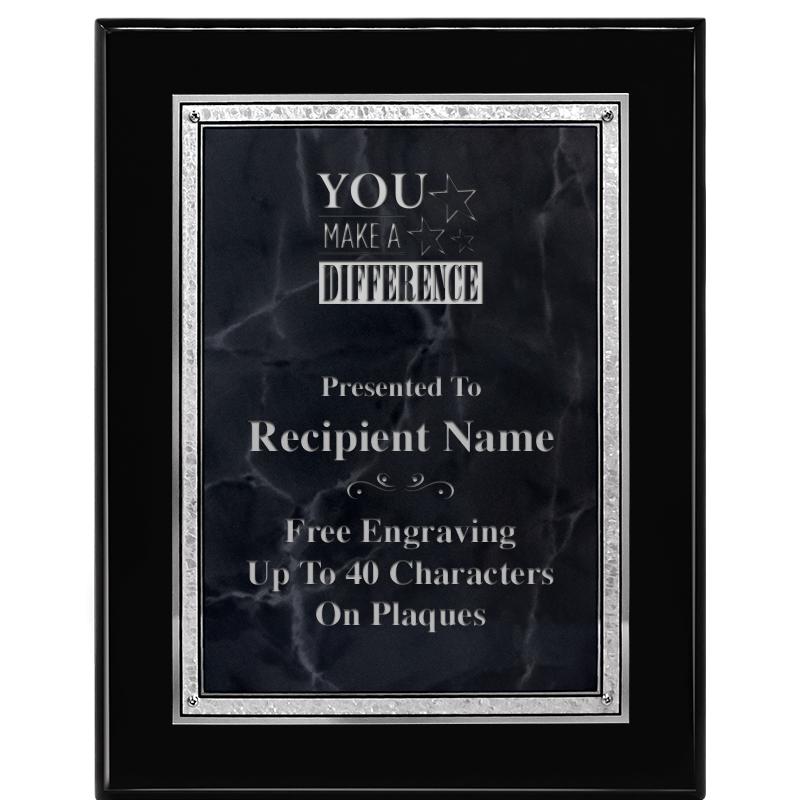 7X9 GY MARB FLOURISH PQ BK/SV