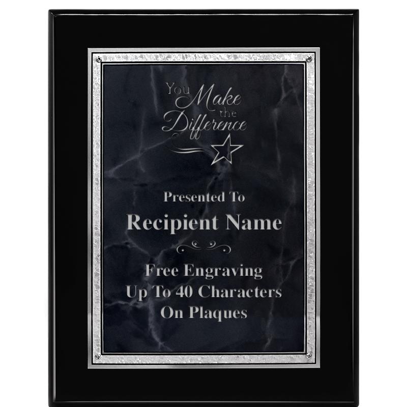 7X9 GY MARB FLOURISH PQ BK/SV