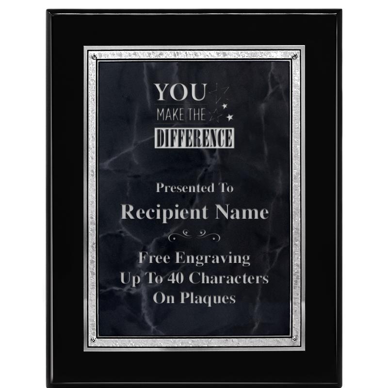 7X9 GY MARB FLOURISH PQ BK/SV