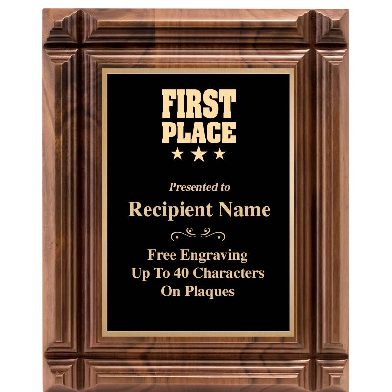 8X10 WALNUT GROOVE PLAQUE