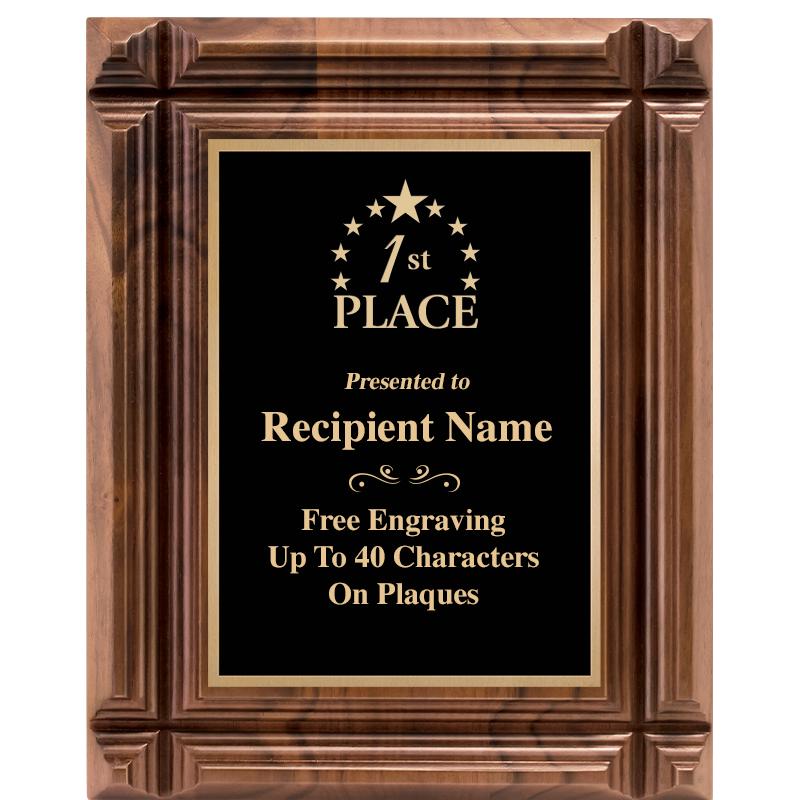 8X10 WALNUT GROOVE PLAQUE