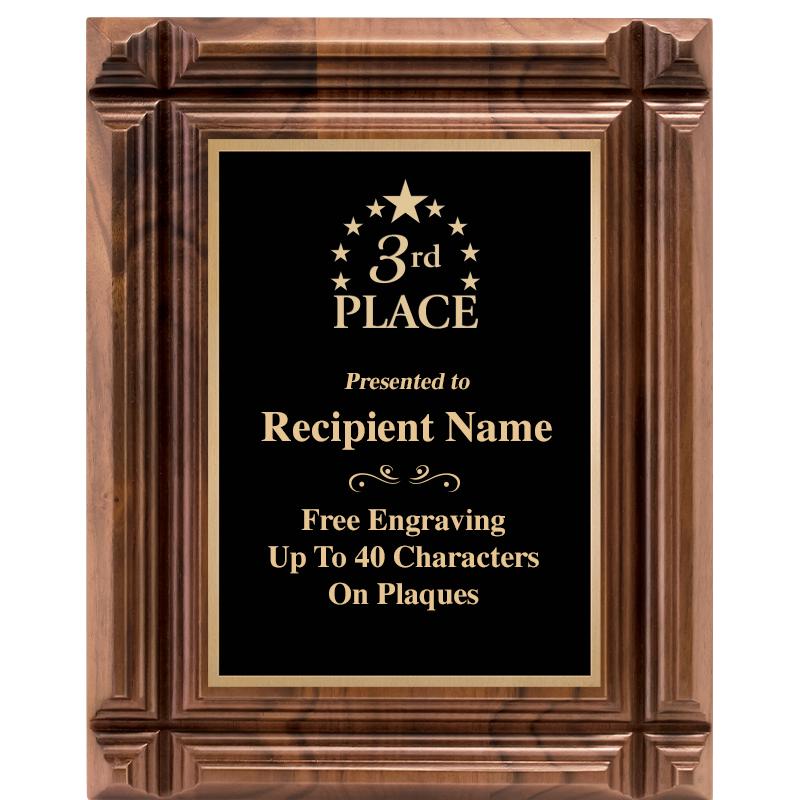 8X10 WALNUT GROOVE PLAQUE