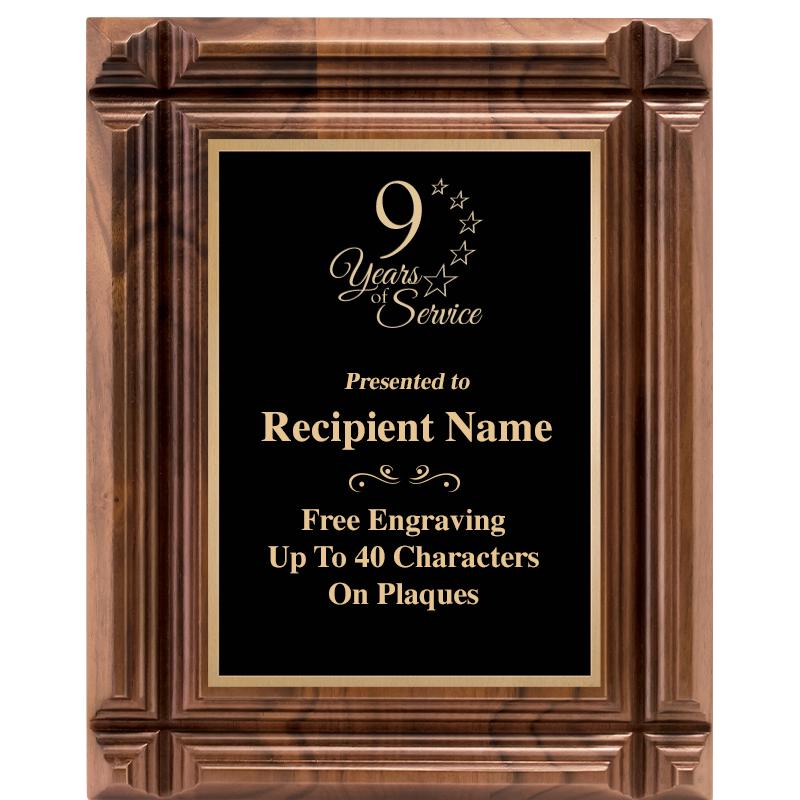 8X10 WALNUT GROOVE PLAQUE