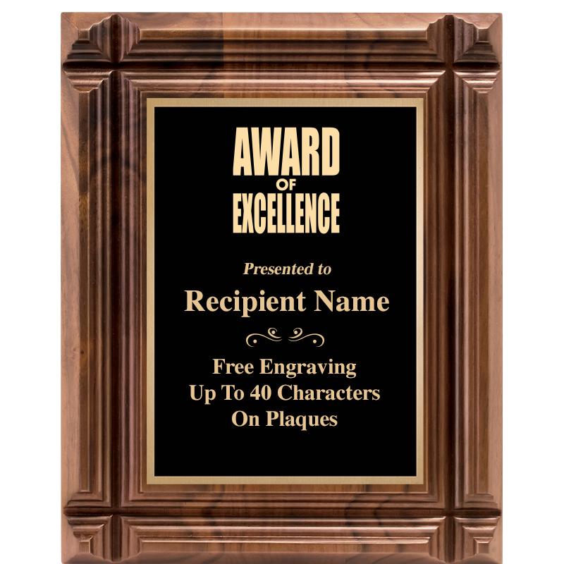 8X10 WALNUT GROOVE PLAQUE