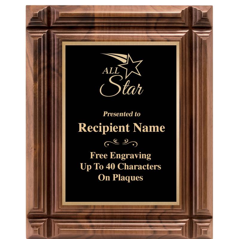 8X10 WALNUT GROOVE PLAQUE