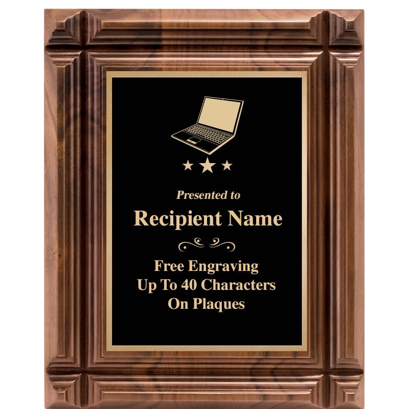 8X10 WALNUT GROOVE PLAQUE