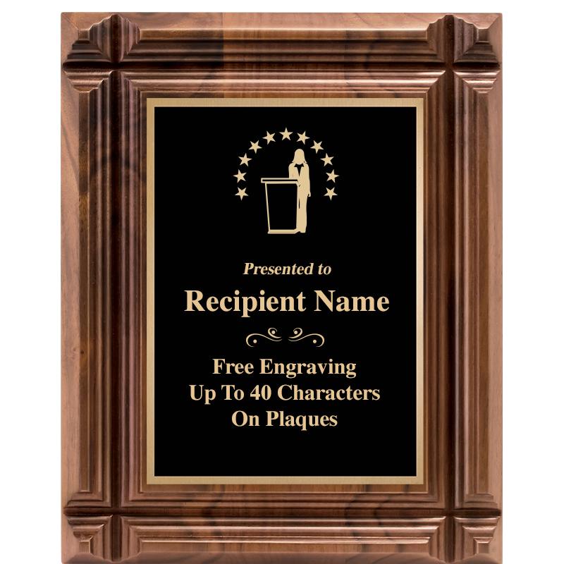 8X10 WALNUT GROOVE PLAQUE