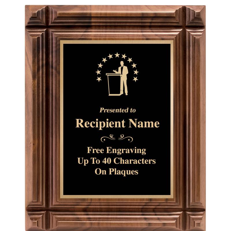 8X10 WALNUT GROOVE PLAQUE