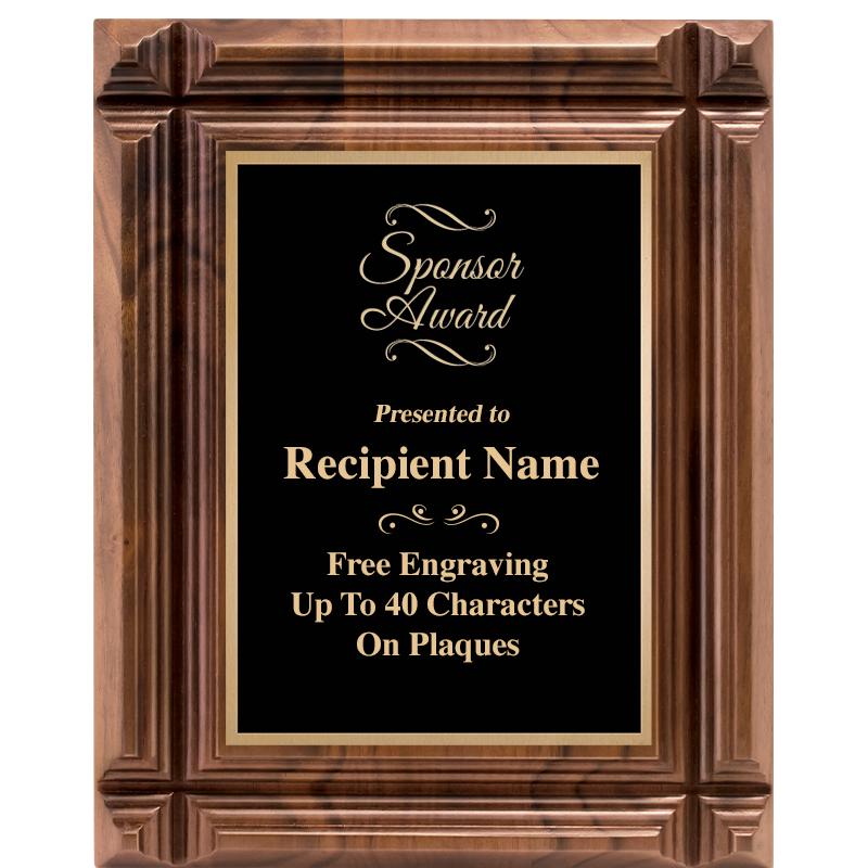 8X10 WALNUT GROOVE PLAQUE