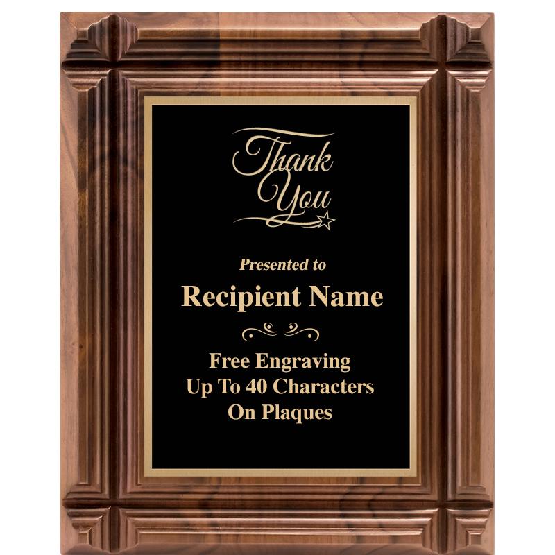 8X10 WALNUT GROOVE PLAQUE