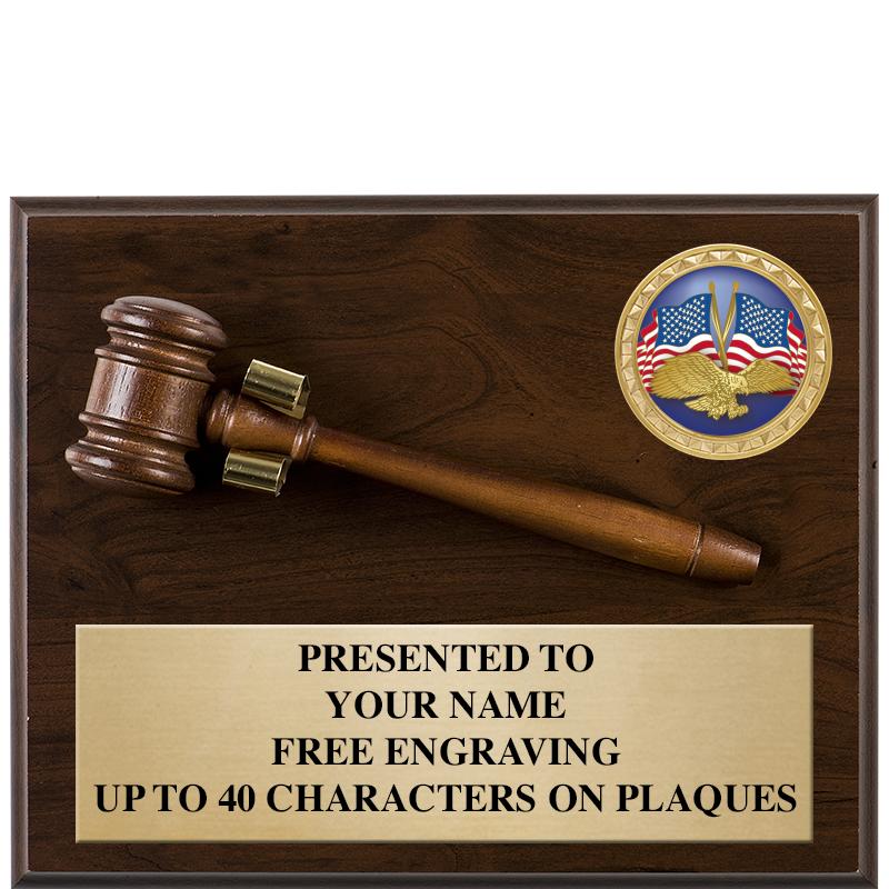 8"X10" GAVEL INSERT PLAQUE