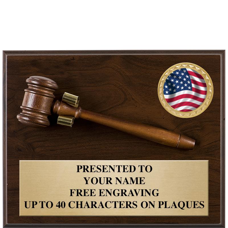 8"X10" GAVEL INSERT PLAQUE