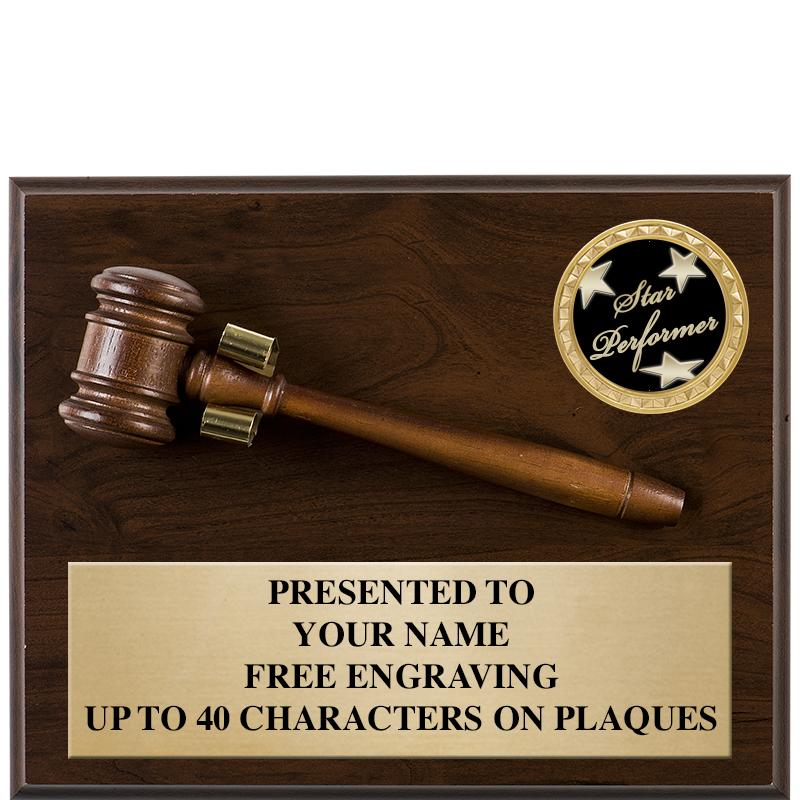 8"X10" GAVEL INSERT PLAQUE