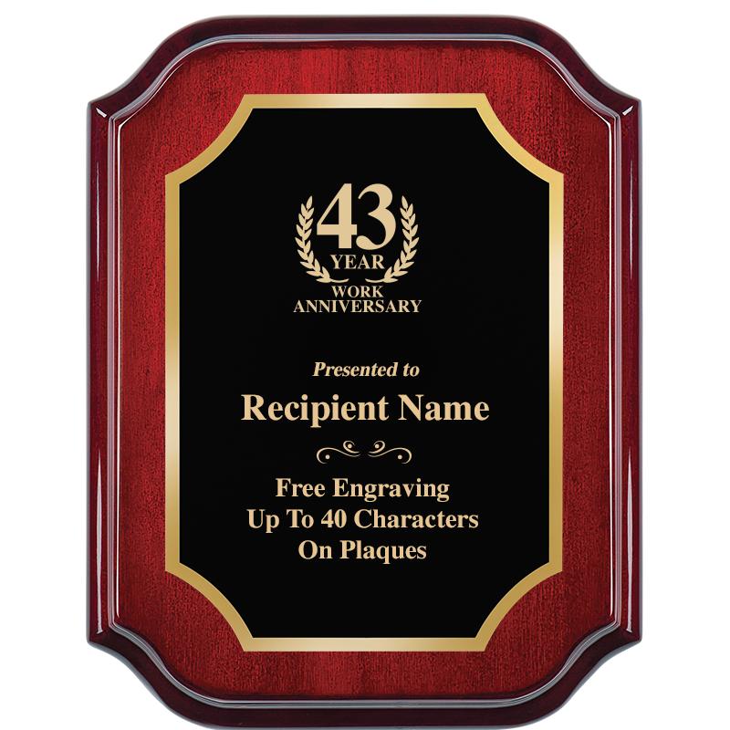 7" X 9" MAHOGANY LIFETIME PLQ