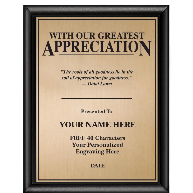 7X9 MTVTNL GREATST APPRCTN PLQ