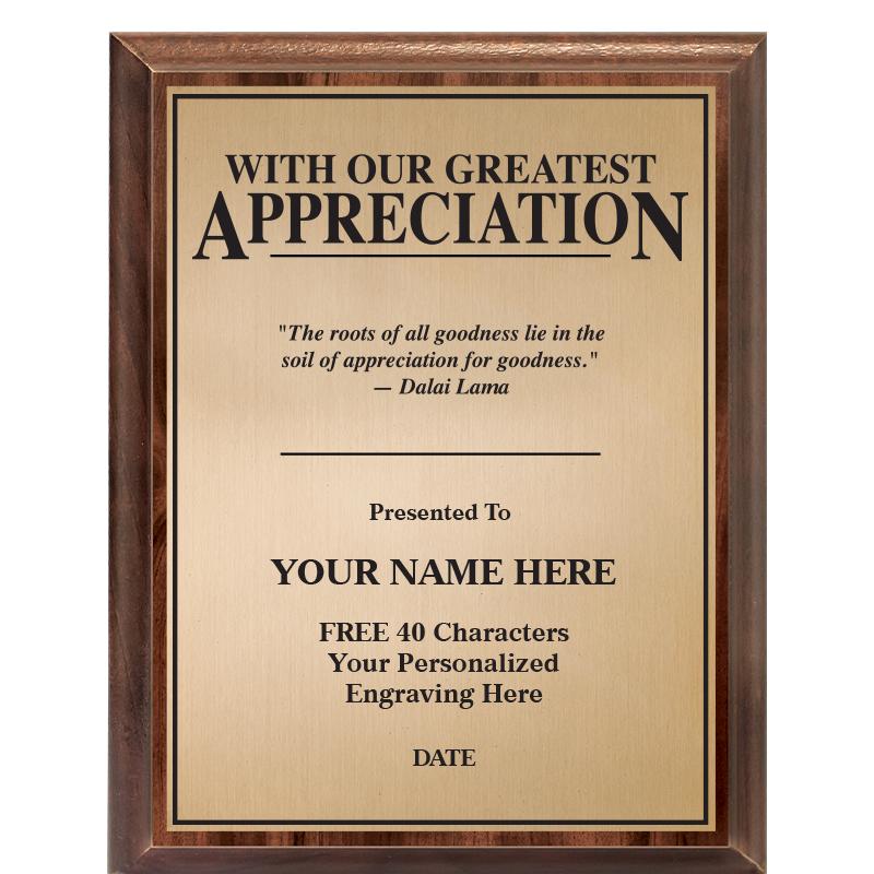 7X9 MTVTNL GREATST APPRCTN PLQ