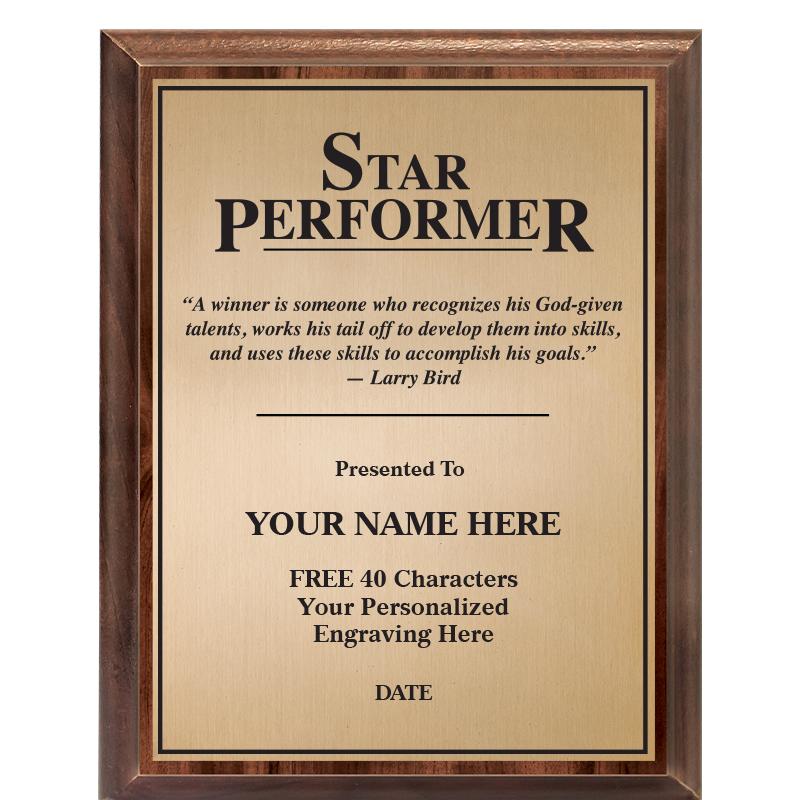 7X9 MOTVTNL STAR PERFORMER PLQ
