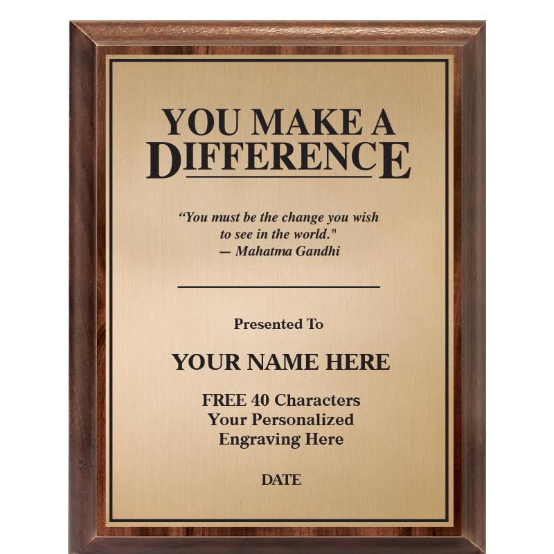 7X9 MTVTNL YOU MAKE A DIFF PLQ