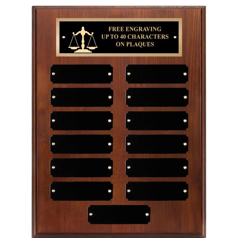 9X12 13 PLT WALNUT PERPETL PLQ