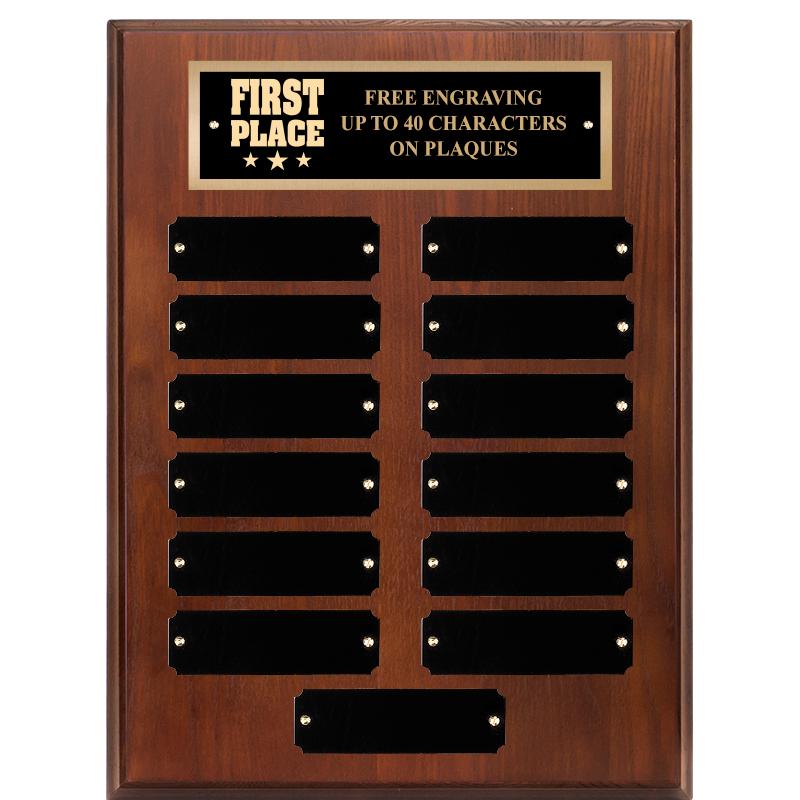 9X12 13 PLT WALNUT PERPETL PLQ