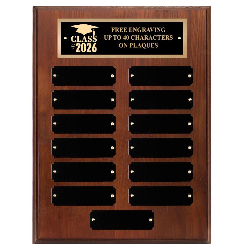 9X12 13 PLT WALNUT PERPETL PLQ