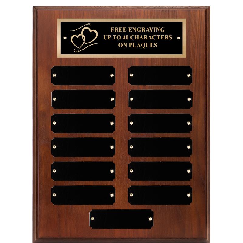 9X12 13 PLT WALNUT PERPETL PLQ