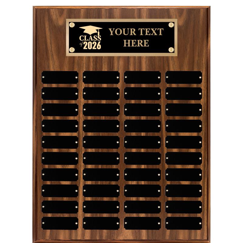 12"X16"40 PLT PRPTL WALNUT PLQ