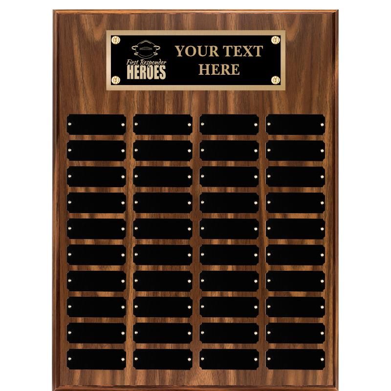 12"X16"40 PLT PRPTL WALNUT PLQ