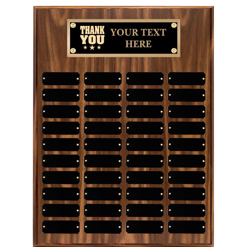 12"X16"40 PLT PRPTL WALNUT PLQ