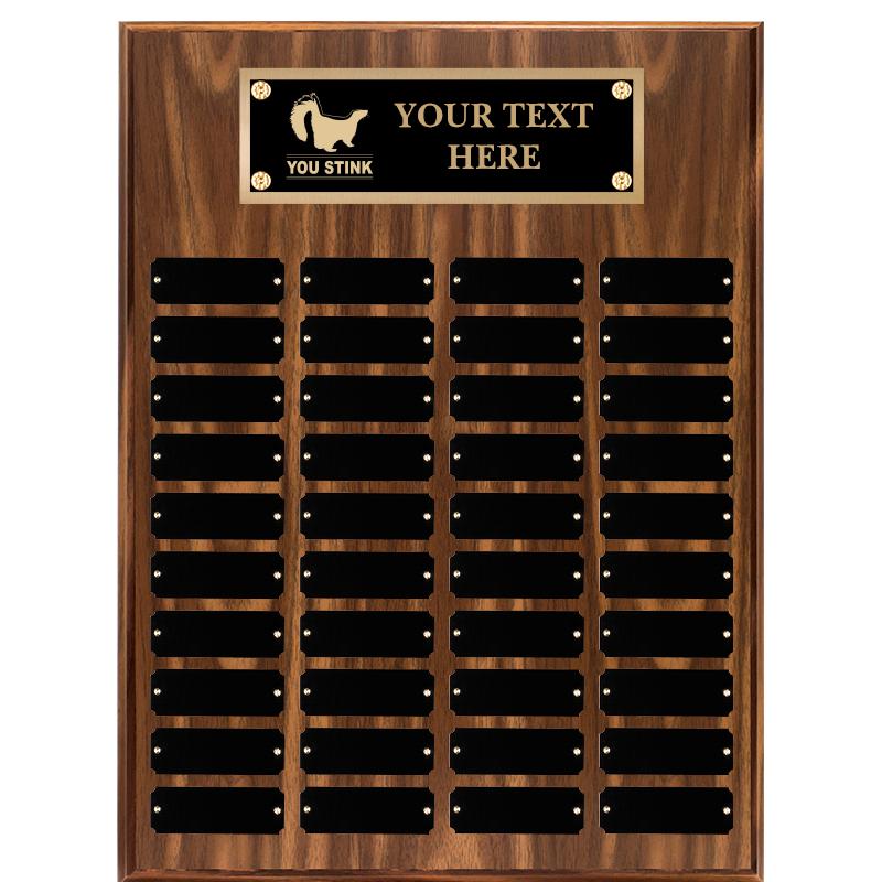 12"X16"40 PLT PRPTL WALNUT PLQ