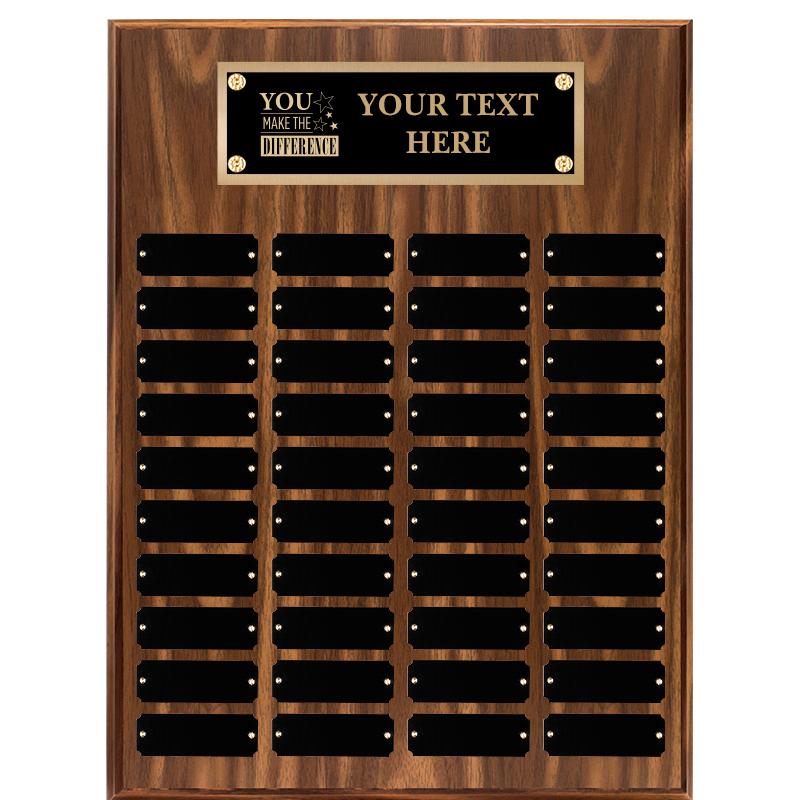 12"X16"40 PLT PRPTL WALNUT PLQ