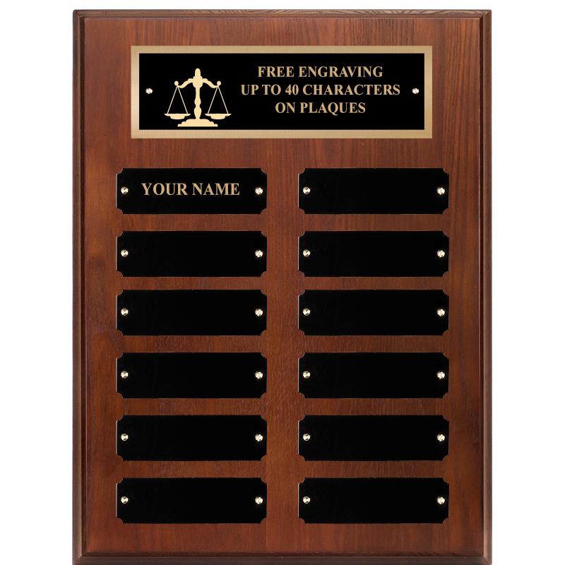 9X12 12 PLT WALNUT PERPETL PLQ