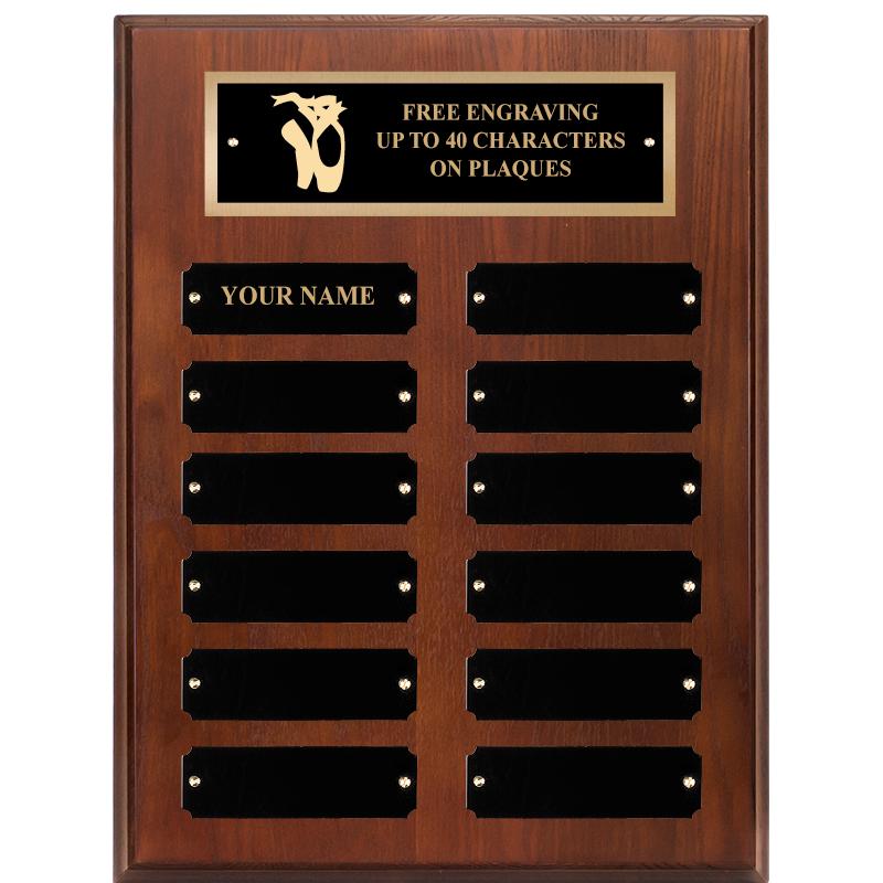 9X12 12 PLT WALNUT PERPETL PLQ