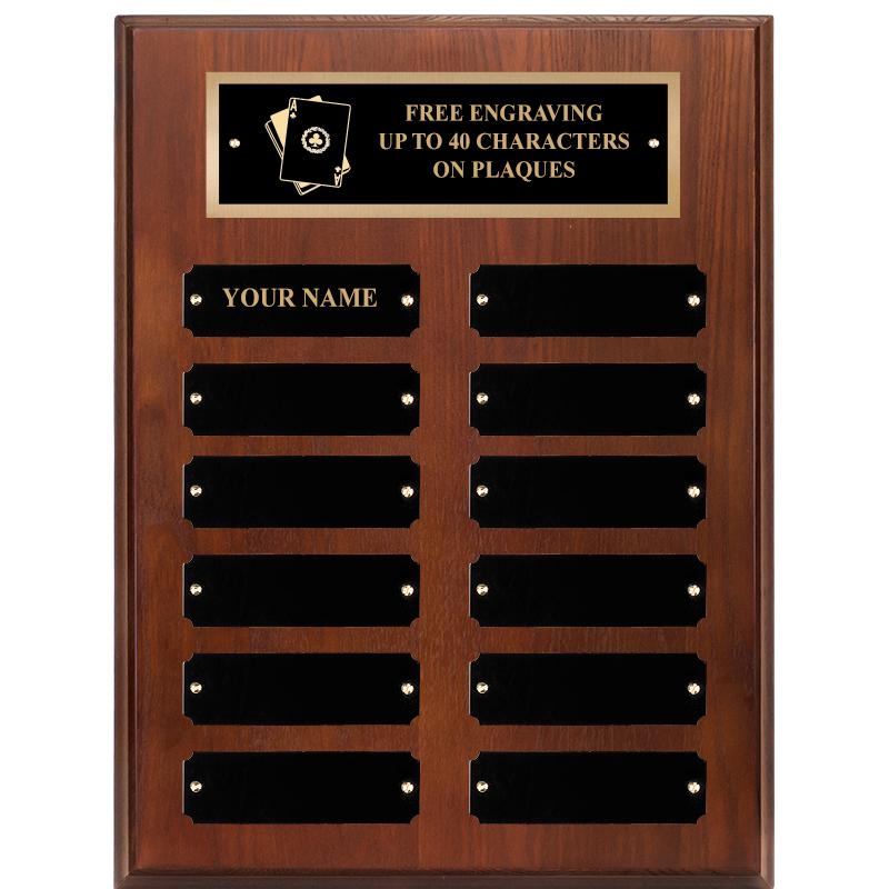 9X12 12 PLT WALNUT PERPETL PLQ