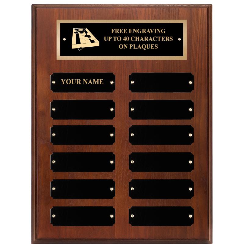 9X12 12 PLT WALNUT PERPETL PLQ