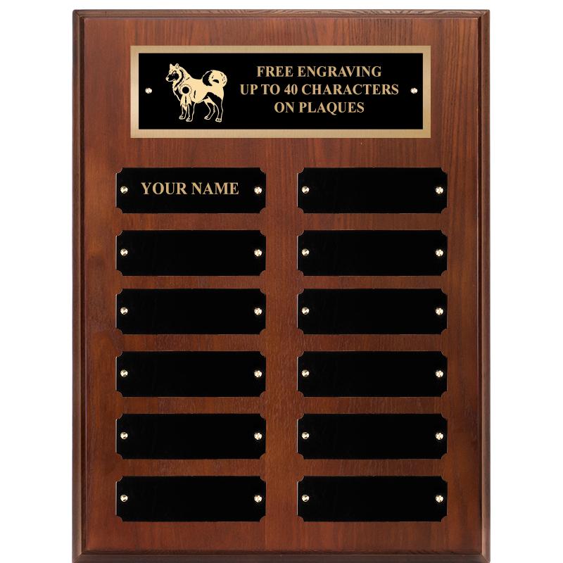 9X12 12 PLT WALNUT PERPETL PLQ