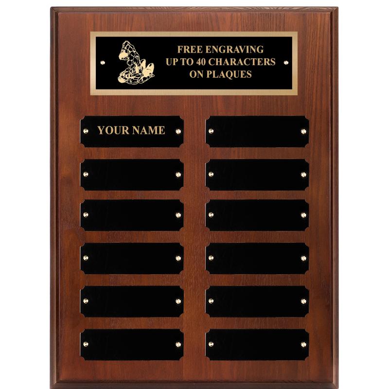 9X12 12 PLT WALNUT PERPETL PLQ