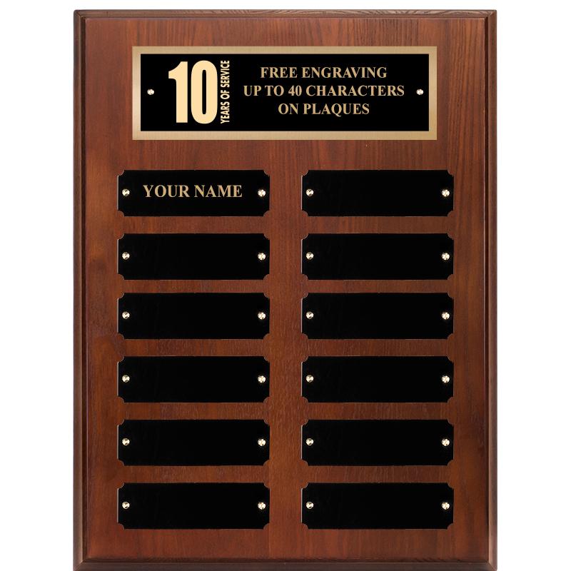 9X12 12 PLT WALNUT PERPETL PLQ