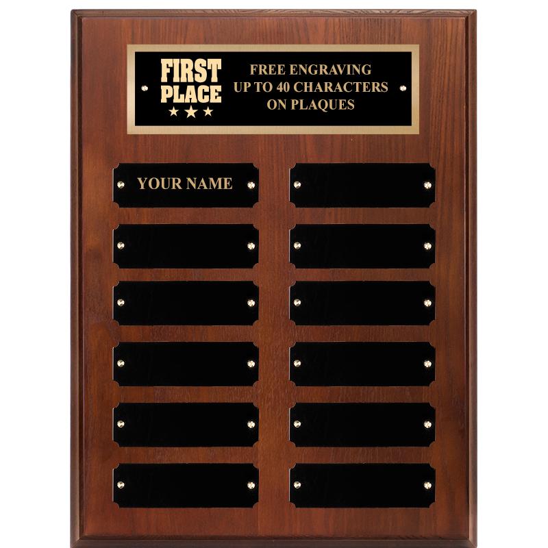 9X12 12 PLT WALNUT PERPETL PLQ